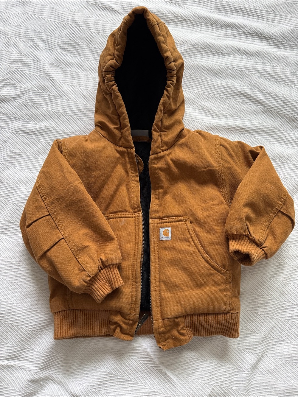 Carhartt Kids Hooded Work Jacket in Caramel Brown